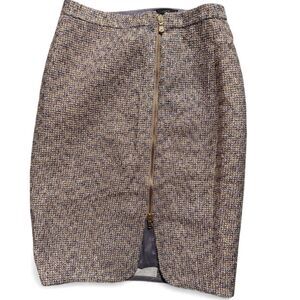 J. Crew, Holiday Pencil Skirt, Metallic Tweed, Size 2Petite, (Pre-loved)